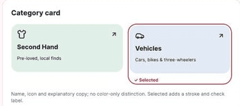 Category Card component example