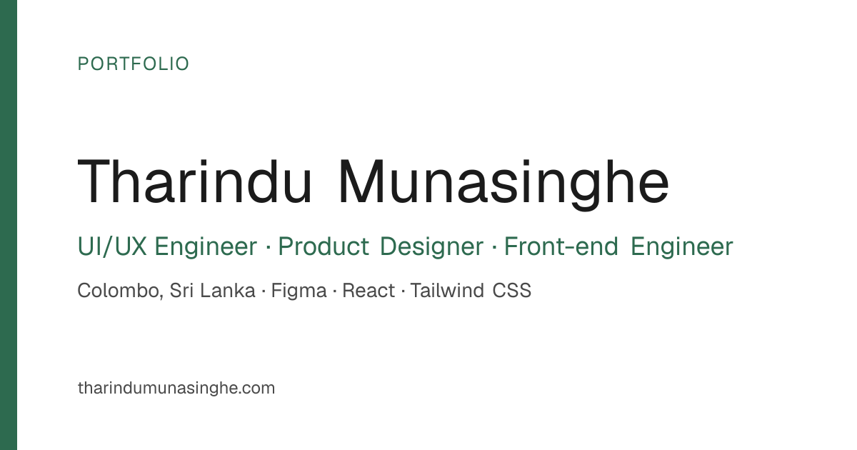 Projects — UI/UX & Front-end Case Studies · Tharindu Munasinghe